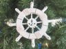 Rustic White Decorative Ship Wheel With Anchor Christmas Tree Ornament 6 - 2
