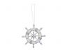 Rustic White Decorative Ship Wheel With Anchor Christmas Tree Ornament 6 - 1