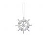 Rustic White Decorative Ship Wheel With Seashell Christmas Tree Ornament  6 - 1