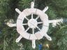 Rustic White Decorative Ship Wheel With Starfish Christmas Tree Ornament 6 - 2