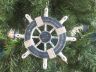 Rustic Dark Blue and White Decorative Ship Wheel Christmas Tree Ornament 6 - 2