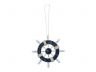 Rustic Dark Blue and White Decorative Ship Wheel Christmas Tree Ornament 6 - 1