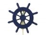 Rustic All Dark Blue Decorative Ship Wheel with Hook 8 - 4