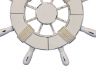 Rustic All White Decorative Ship Wheel 9 - 1