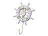 Rustic All White Decorative Ship Wheel with Hook 8 - 3