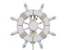 Rustic All White Decorative Ship Wheel with Hook 8 - 4