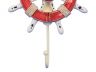 Rustic Red and White Decorative Ship Wheel with Hook 8 - 3