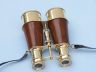 Captains Brass and Wood Binoculars with Leather Case 6 - 5