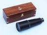 Deluxe Class Oil Rubbed Bronze- Leather Antique Admirals Spyglass Telescope 27 with Rosewood Box - 6