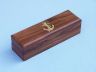 Solid Brass-Copper Boatswain (Bosun) Whistle w Rosewood Box 5 - 2