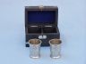 Brushed Nickel Anchor Shot Glasses With Rosewood Box 4 - Set of 2 - 1