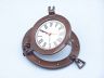 Bronzed Deluxe Class Porthole Clock 8  - 2