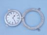 Brushed Nickel Deluxe Class Porthole Clock 12  - 3