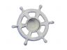 Whitewashed Cast Iron Ship Wheel Decorative Tealight Holder 5.5 - 1