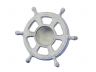 Whitewashed Cast Iron Ship Wheel Decorative Tealight Holder 5.5 - 2