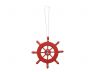 Red Decorative Ship Wheel with Anchor Christmas Tree Ornament 6 - 1
