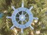 Rustic Light Blue Decorative Ship Wheel With Starfish Christmas Tree Ornament 6 - 2