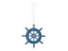Rustic Light Blue Decorative Ship Wheel With Starfish Christmas Tree Ornament 6 - 1