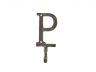 Rustic Gold Cast Iron Letter P Alphabet Wall Hook 6 - 1
