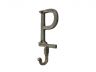 Rustic Gold Cast Iron Letter P Alphabet Wall Hook 6 - 2