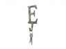 Rustic Gold Cast Iron Letter E Alphabet Wall Hook 6 - 6