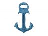 Rustic Light Blue Whitewashed Deluxe Cast Iron Anchor Bottle Opener 6 - 2