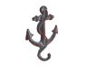 Rustic Red Whitewashed Cast Iron Anchor Hook 5 - 1