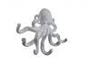 Whitewashed Cast Iron Decorative Wall Mounted Octopus with Six Hooks 7 - 2