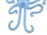 Rustic Dark Blue Whitewashed Cast Iron Decorative Wall Mounted Octopus Hooks 6 - 4