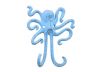 Rustic Dark Blue Whitewashed Cast Iron Decorative Wall Mounted Octopus Hooks 6 - 3