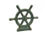 Antique Bronze Cast Iron Ship Wheel Door Stopper 9 - 2
