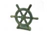 Antique Bronze Cast Iron Ship Wheel Door Stopper 9 - 1