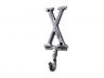 Rustic Silver Cast Iron Letter X Alphabet Wall Hook 6 - 1