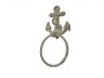 Aged White Cast Iron Anchor Towel Holder 8.5 - 1