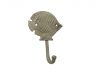 Aged White Cast Iron Butterfly Fish Wall Hook 6 - 1