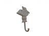 Aged White Cast Iron Pelican on Post Wall Hook 7 - 1