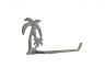 Aged White Cast Iron Palm Tree Toilet Paper Holder 10 - 1