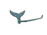 Rustic Dark Blue Whitewashed Cast Iron Whale Tail Toilet Paper Holder 11 - 1