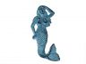 Rustic Dark Blue Whitewashed Cast Iron Mermaid Hook 6 - 3