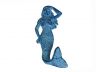 Rustic Light Blue Whitewashed Cast Iron Mermaid Hook 6 - 2