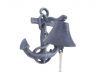 Rustic Dark Blue Cast Iron Wall Mounted Anchor Bell 8 - 1