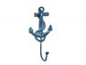 Rustic Dark Blue Whitewashed Cast Iron Anchor Hook 7 - 1