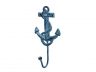 Rustic Dark Blue Whitewashed Cast Iron Anchor Hook 7 - 2