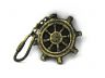 Antique Gold Cast Iron Ship Wheel Key Chain 5 - 1