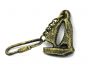 Antique Gold Cast Iron Sailboat Key Chain 5 - 1