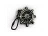 Antique Silver Cast Iron Ship Wheel Key Chain 5 - 1