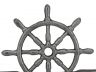 Rustic Silver Cast Iron Ship Wheel with Hooks 8 - 3