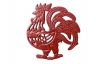 Rustic Red Cast Iron Rooster Shaped Trivet 8 - 2