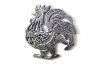 Rustic Silver Cast Iron Rooster Shaped Trivet 8 - 3