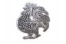 Rustic Silver Cast Iron Rooster Shaped Trivet 8 - 5